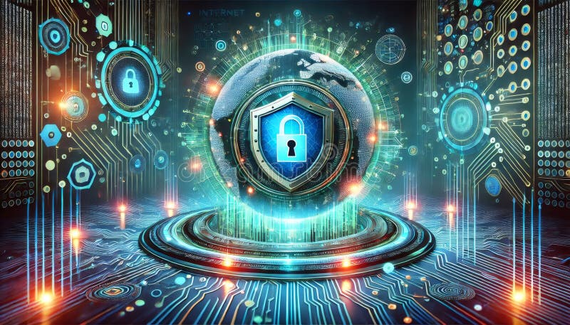 futuristic-digital-illustration-focusing-internet-cybersecurity-featuring-glowing-shield-keyhole-protecting-data-357530819 How to Build Cyber Resilience Against AI-Powered Attacks