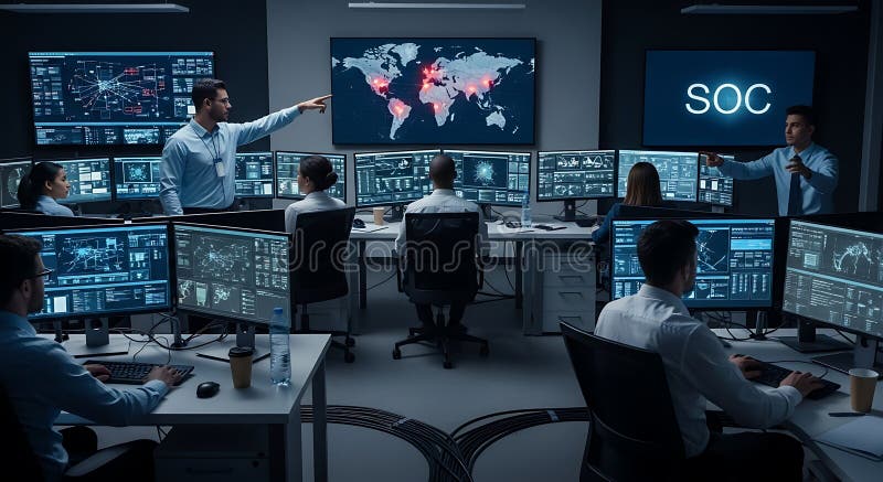 security-operations-center-soc-team-monitors-global-cyber-security-threats-displayed-multiple-computer-screens-large-407113419 How to Build Cyber Resilience Against AI-Powered Attacks